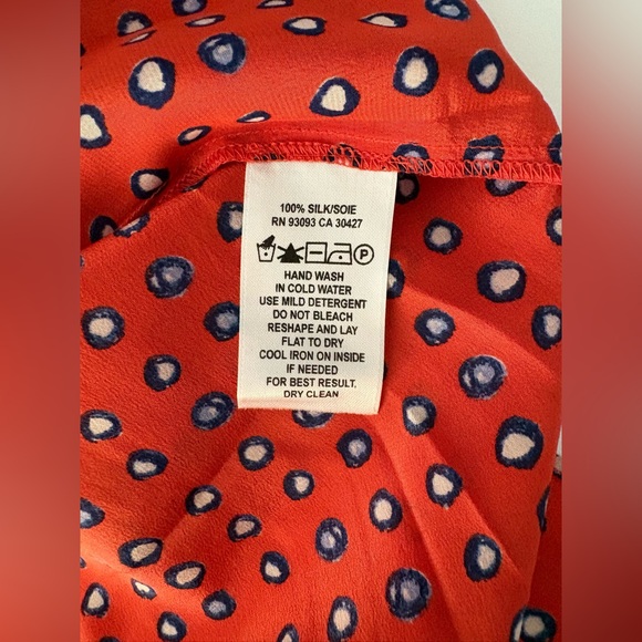 Nic+ Zoe Silk Red Polka Dot blouse Size XL NWT - Picture 5 of 5
